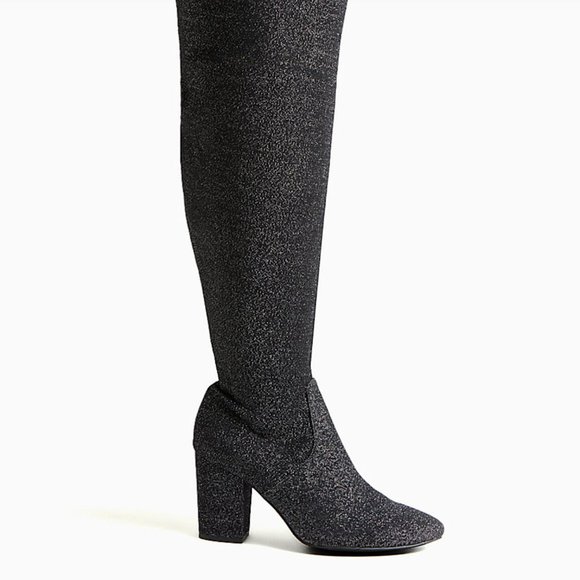 TORRID - Black Stretch Shimmer Pointed Toe Over The Knee Boot - Picture 5 of 7
